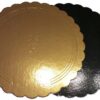 PODKŁAD POD TORT SZTYWNY złoto-czarny karbowany 24cm