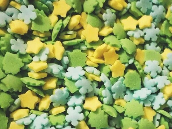 POSYPKA ŚWIĘTA MIX śnieżynki choinki gwiazdki 50g
