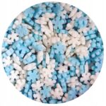 POSYPKA CUKROWA Śnieżynki Biało Niebieskie 6mm - 50g