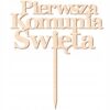 Topper na tort - drewniany Pierwsza Komunia Święta