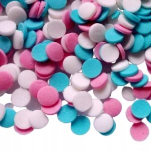 POSYPKA CUKROWA KONFETTI Kółka niebiesko-biało-różowe 50g