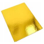 PODKŁAD POD TORT CIASTO Sztywny 3mm 30 x 40cm Karbowany Złoty