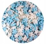 POSYPKA CUKROWA Śnieżynki Biało Niebieskie 6mm - 20g