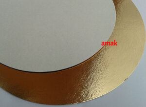 OKRĄGŁY ZŁOTY PODKŁAD POD TORT CIASTO - 34 cm - obrazek 3