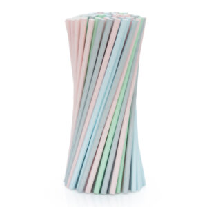 SŁOMKI RURKI PAPIEROWE EKO 197x6mm pastelowe 100 szt