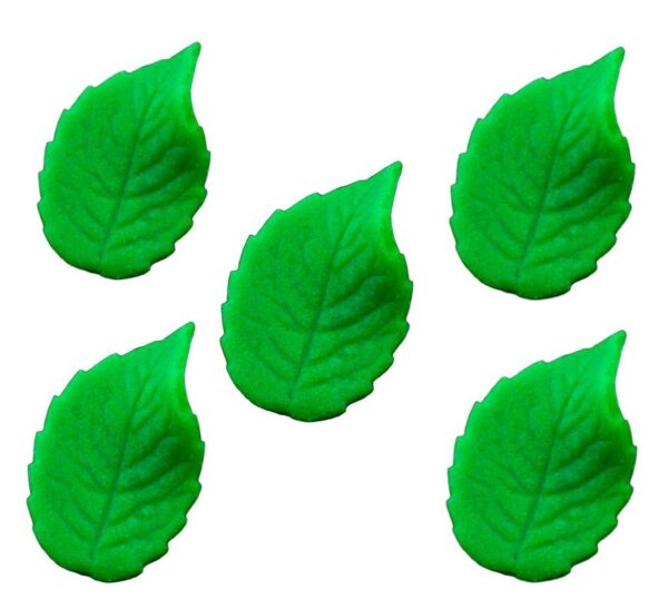 OZDOBNE LIŚCIE CUKROWE 4 cm zielone 100szt