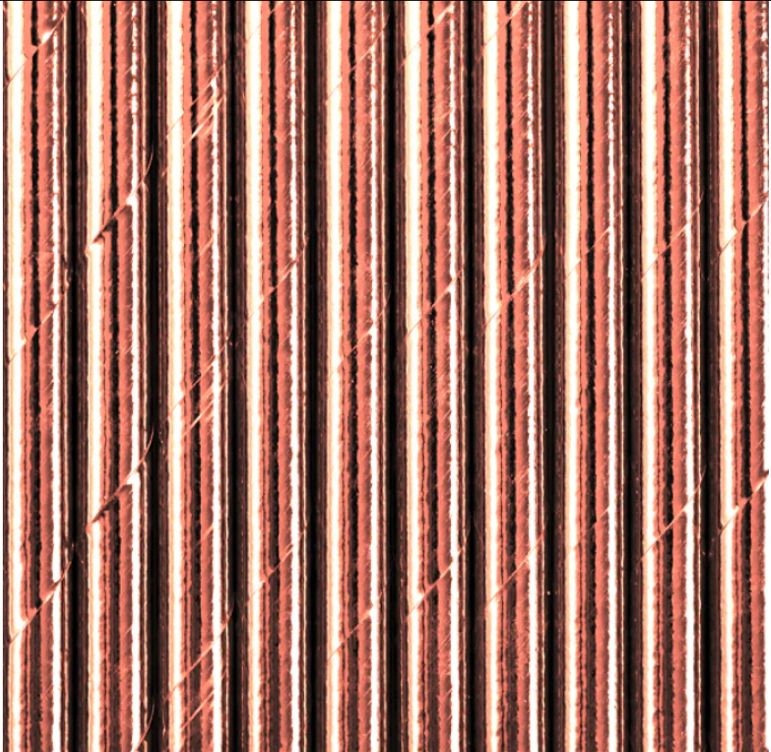 SŁOMKI RURKI PAPIEROWE 19,5x0,6 10szt różowe-złoto