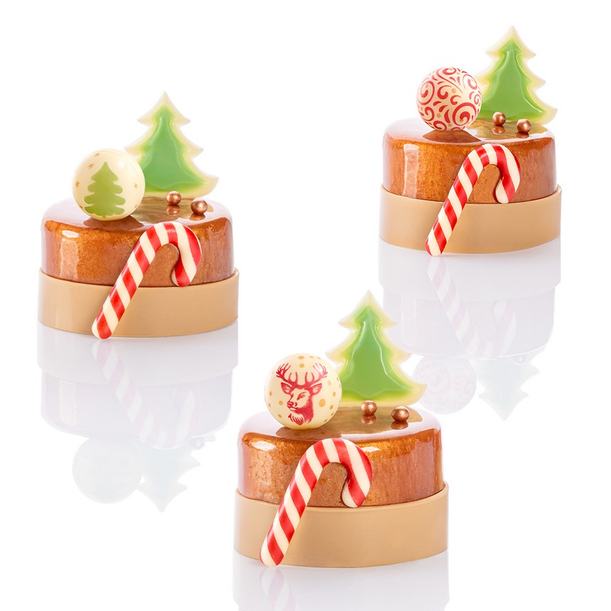 świąteczne monoporcje, laski mikołaja, choinki, kule