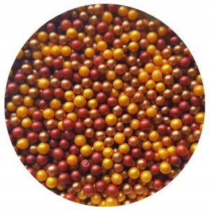 POSYPKA CUKROWA PEREŁKI MIĘKKIE złote retro rubinowe MIX - 50g