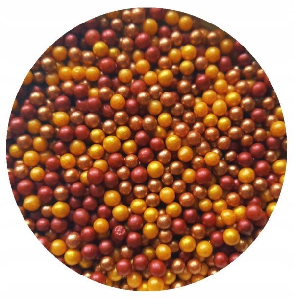 POSYPKA CUKROWA PEREŁKI MIĘKKIE złote retro rubinowe MIX - 50g