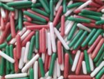 POSYPKA CUKROWA Duże Pałeczki MAKARONI białe czerwone zielone MIX 20g - obrazek 2