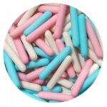POSYPKA CUKROWA Duże Pałeczki MAKARONI białe błękitne różowe MIX 20g