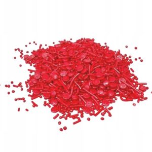 POSYPKA CUKROWA KONFETTI Błyszczący Mix Czerwony - 50g