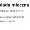 CZEKOLADA MLECZNA TEMPEROWANA w kostkach Terravita Bellaria 32% 100g