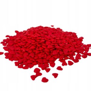POSYPKA CUKROWA serca błyszczące mini czerwone 20g