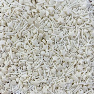 POSYPKA CUKROWA KONFETTI Błyszczący Mix Biały - 50g