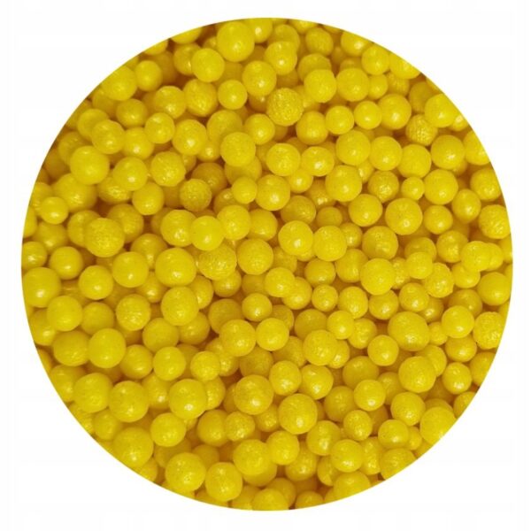 POSYPKA PEREŁKI CUKROWE perłowe żółte 4mm 25g