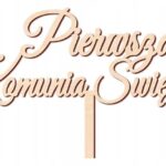 Topper na tort - drewniany Pierwsza Komunia Święta