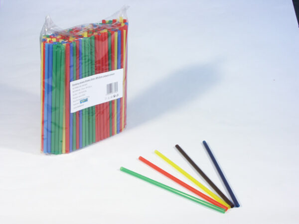 SŁOMKI RURKI PLASTIKOWE kolorowe 240X8mm 100 szt
