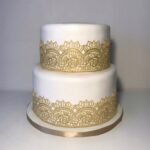 GOTOWA KORONKA Na Tort Z Masy Cukrowej 110x9cm CIEMNE ANTYCZNE ZŁOTO 01 - obrazek 3
