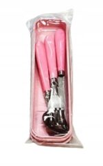SZTUĆCE PODRÓŻNE W ETUI - 3 szt. różowe