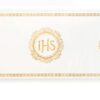 BIEŻNIK DEKORACYJNY KOMUNIJNY KOMUNIA Organza biało-złoty IHS 30cm 5m