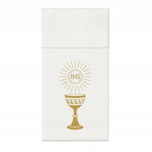 SERWETKI PAPIEROWE KIESZONKI NA SZTUĆCE Komunia Świeta IHS 40X40 25szt
