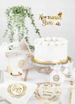 BIEŻNIK DEKORACYJNY KOMUNIJNY KOMUNIA Organza biało-złoty IHS 30cm 5m - obrazek 6