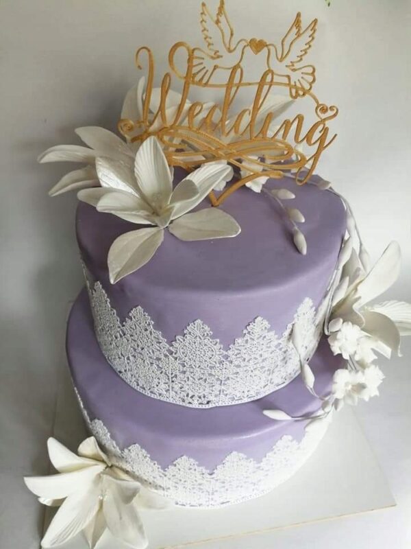 GOTOWA KORONKA Na Tort Z Masy Cukrowej 110x9cm BIAŁA 01
