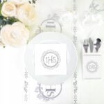 BIEŻNIK DEKORACYJNY KOMUNIJNY KOMUNIA Organza biało-srebrny IHS 30cm 5m - obrazek 3