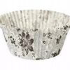 FOREMKI PAPILOTKI do muffinek białe czarne kwiatki 50x35 mm 100 szt