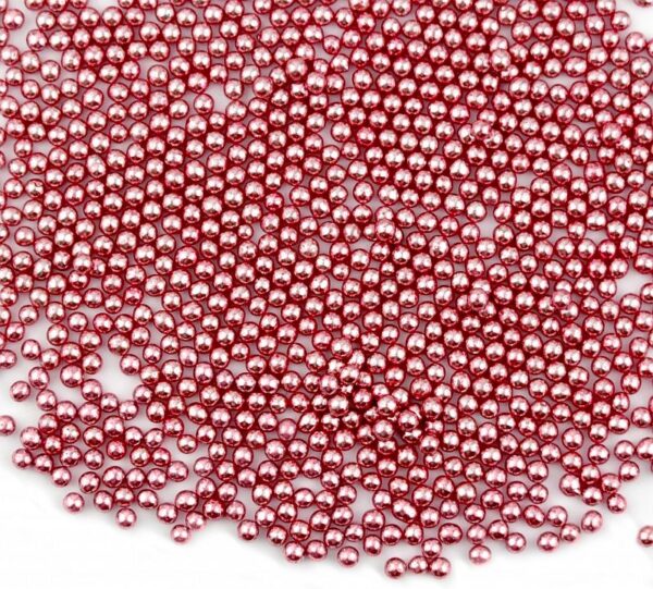 PEREŁKI CUKROWE METALIZOWANE różowe - 4mm - 50g