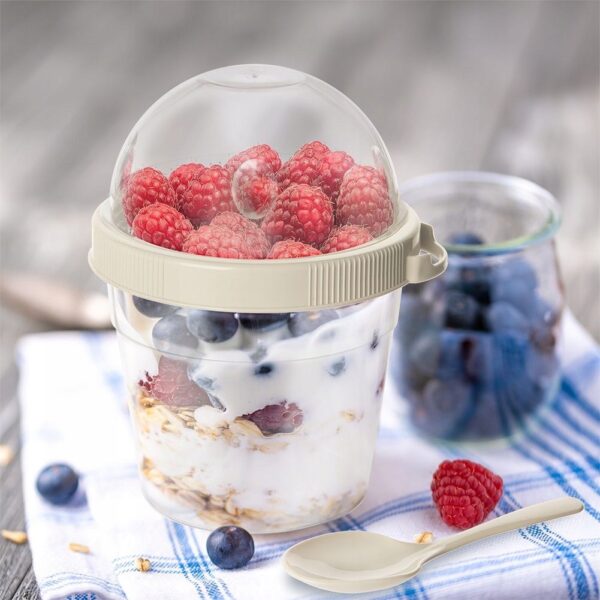 POJEMNIK KUBEK NA JOGURT MUSLI SAŁATKĘ Z ŁYŻECZKĄ - 400 ml
