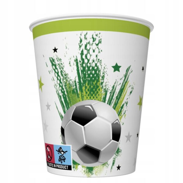 ZESTAW TALERZYKI KUBECZKI SERWETKI Football Piłka Nożna 8 osób 36el.