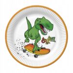 TALERZYKI PAPIEROWE Crazy Dino Szalony Dinozaur 18cm 8szt.