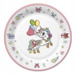TALERZYKI PAPIEROWE Unicorn Jednorożec 18cm 8szt.