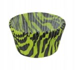 FOREMKI PAPILOTKI do muffinek zielono-czarna zebra 50x35 mm 100 szt