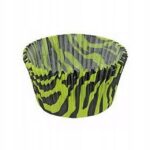 FOREMKI PAPILOTKI do muffinek zielono-czarna zebra 50x35 mm 100 szt - obrazek 3