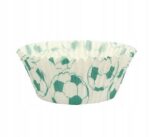 FOREMKI PAPILOTKI do muffinek biało zielone football 50x35 mm 100 szt - obrazek 2