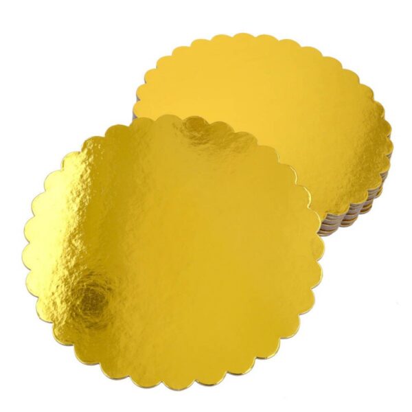 ZŁOTE PODKŁADY PODKŁAD POD TORT CIASTO - Sztywne Karbowane 30cm x 10szt