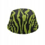 FOREMKI PAPILOTKI do muffinek zielono-czarna zebra 50x35 mm 100 szt - obrazek 2