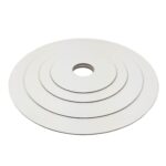 PODKŁAD POD TORT PIĘTROWY LAMINOWANY Biały z otworem 14 cm - obrazek 2