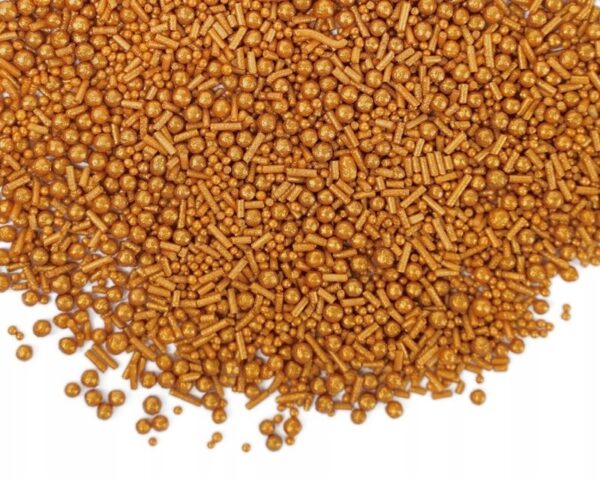 POSYPKA CUKROWA MIX PERŁOWY ZŁOTY maczek perełki Classic Gold 50g