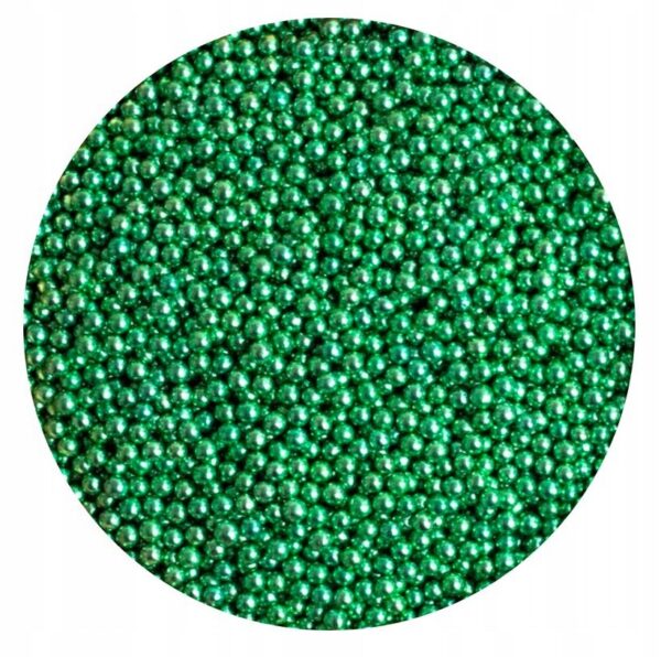 POSYPKA PEREŁKI CUKROWE - metaliczne zielone 4mm - 50g