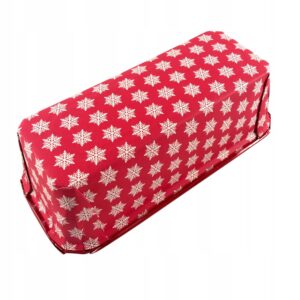 FORMA PAPIEROWA DO PIECZENIA prostokątna święta Zimowa Czerwona 20x7x6,5cm