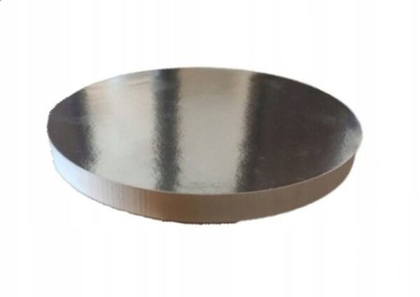 PODKŁAD POD TORT ANGIELSKI STYRODUR SREBRNY wys. 20mm - 34 cm