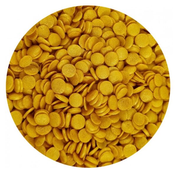 POSYPKA CUKROWA KONFETTI KÓŁECZKA MINI złote błyszczące 4mm 50g