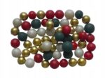PEREŁKI KULKI CUKROWE świąteczny mix ze złotem 10mm 50g - obrazek 3