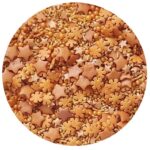 posypka cukrowa mix złoty perełki śnieżynki gwiazdki 50g