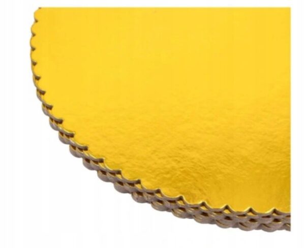 ZŁOTY PODKŁAD POD TORT CIASTO - Sztywny karbowany - 25 cm